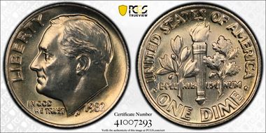 1982 10C No Mintmark - Strong MS66FB