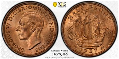 1937 1/2D S-4115 MS65+ RD