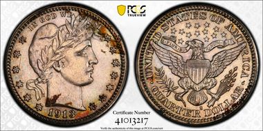 1913-S 25C AU58