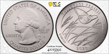 2020-P 25C Tallgrass Prairie NP 5 oz Silver First Strike SP69