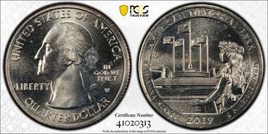 2019-W 25C American Memorial NP MS64