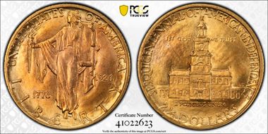 1926 $2.50 Sesquicentennial MS63