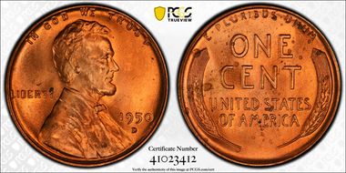 1950-D 1C MS65RD