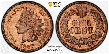 1867 1C MS65RB