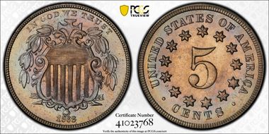 1868 5C Circular Scribe Mark, FS-401 MS63