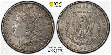 1880 $1 VAM 29 Checkmark AU53