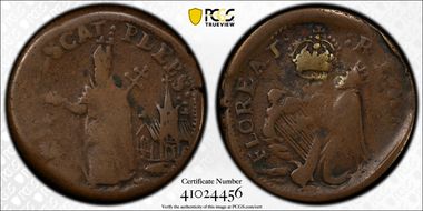 1670s NJ 1/4P Saint Patrick VF25BN