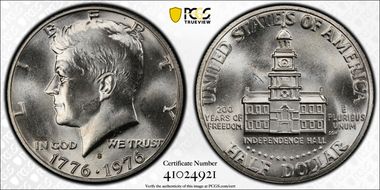 1976-S 50C Silver, DDO, FS-101 MS65