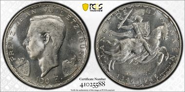 1946 100 Fr 600th Ann John the Blind BONNETAIN on rev MS64