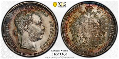 1878 Florin KM-2222  Ag MS65