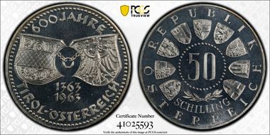 1963 50 Sch Tirol 600th Anniversary PR68CAM