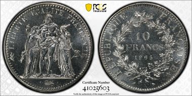 1965 10 Fr Gad-813 F-364 MS66