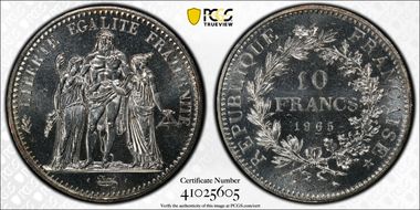 1965 10 Fr Gad-813 F-364 MS66