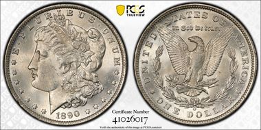 1890-O $1 MS62