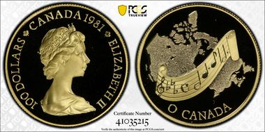 1981 $100 National Anthem PR69DCAM