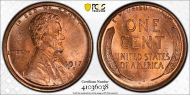 1917-S 1C MS64RD