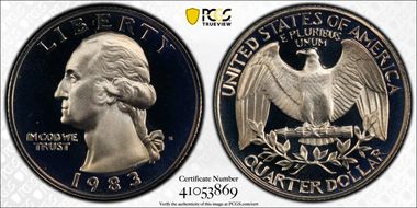 1983-S 25C PR69DCAM