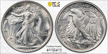 1917-D 50C Reverse MS65