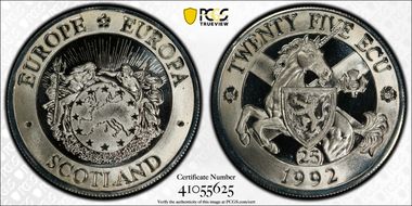 1992 25 Ecu Fantasy PR68DCAM