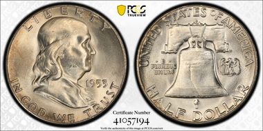 1953-S 50C MS65+ FBL