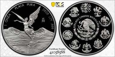 2020-Mo Onza Libertad  Ag PR70DCAM