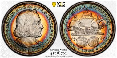 1892 50C Columbian MS64