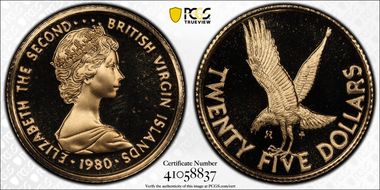 1980-FM $25 Diving Osprey KM-27  Au PR69DCAM