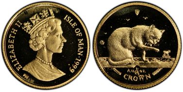 1999-PM 1/25 Cr British Blue Cat Au KM-958 MS68