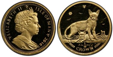 2010-PM 1/10 Cr Abyssinian Cat Au KM-1535 MS67