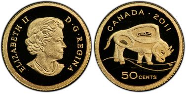 2011 50C Wood Bison Gold PR70DCAM