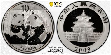2009 10 Yn Panda Silver PAN-509A MS69