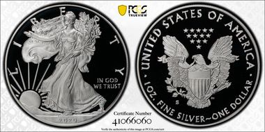 2020-S $1 Silver Eagle PR70DCAM