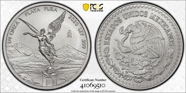 2020-Mo 1/4 oz Libertad Silver First Strike MS70