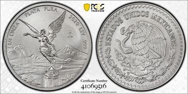 2020-Mo 1/4 oz Libertad Silver First Strike MS70
