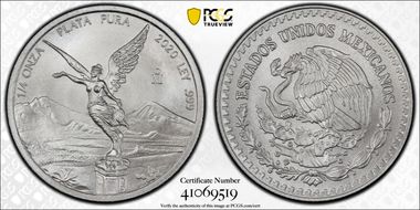 2020-Mo 1/4 oz Libertad Silver First Strike MS70