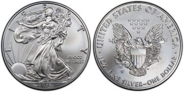2020-W $1 Burnished Silver Eagle First Strike SP70