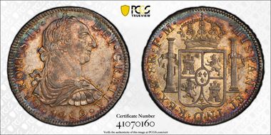 1789-Mo FM 8 R Calico-950 CAROLUS IV AU58