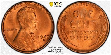 1947-S 1C MS67RD