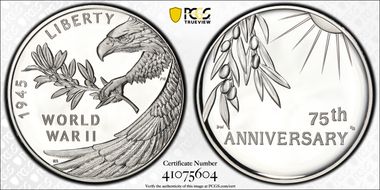 (2020) Medal End of World War II 75th Anniv. PR69DCAM