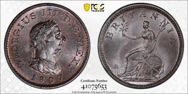 1807 1/4D S-3782 MS65BN