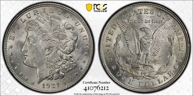 1921 $1 Morgan MS62