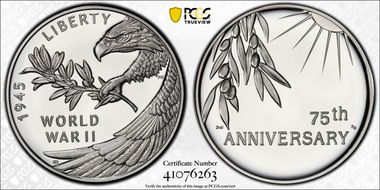 (2020) Medal End of World War II 75th Anniv. PR70DCAM