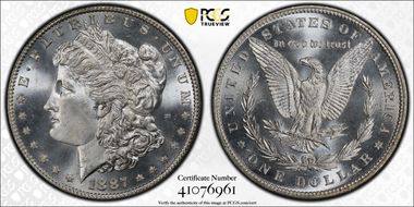 1887 $1 MS67+