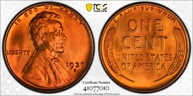 1939-S 1C MS67+ RD