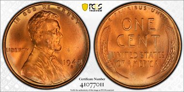 1948-S 1C MS67+ RD