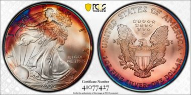 2005 $1 Silver Eagle MS68