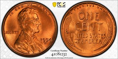 1954-D 1C MS67RD