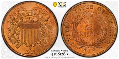 1866 2C MS65RD