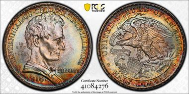 1918 50C Lincoln-Illinois MS67+