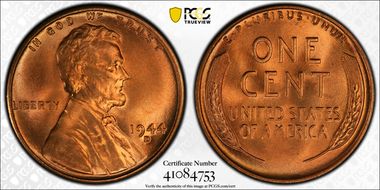 1944-D 1C MS67+ RD
